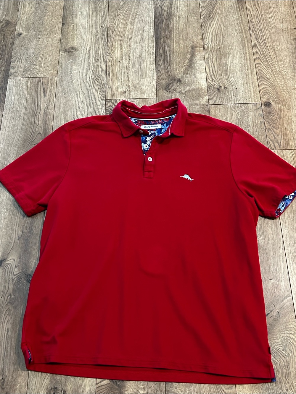 Tommy Bahama Red Short-Sleeve Polo Shirt with Contrast Trim XL